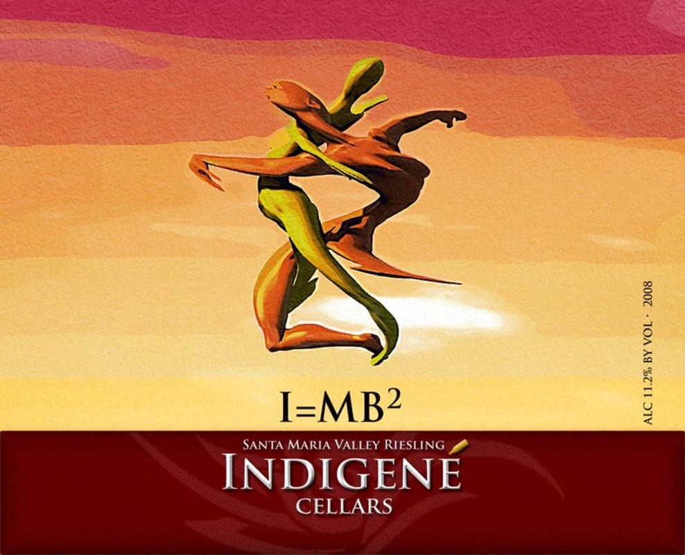 Indigene Cellars I equals Mb2 Riesling 2008 Front Label