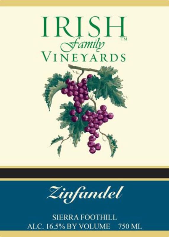 Irish Family Vineyards Zinfandel 2010 Front Label