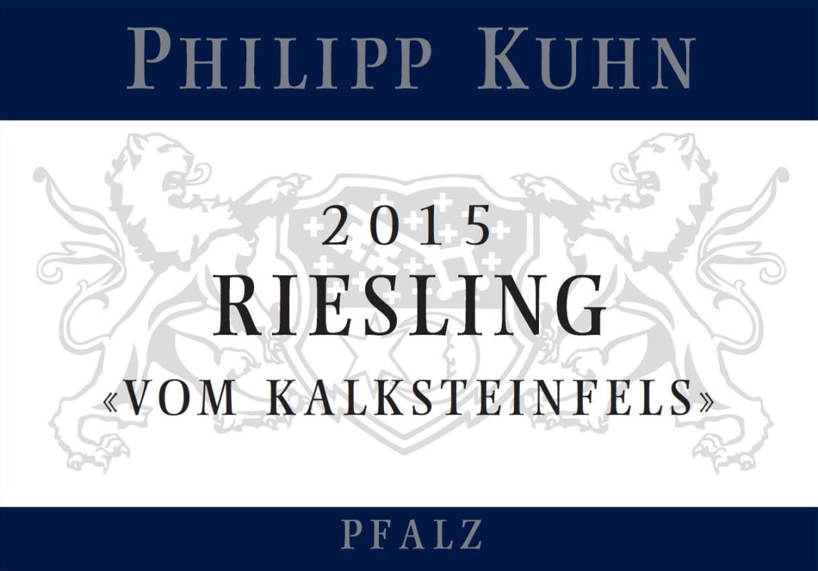 Weingut Philipp Kuhn vom Kalksteinfels Trocken Riesling 2015 Front Label