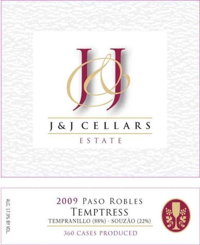 J & J Cellars Temptress 2009 Front Label