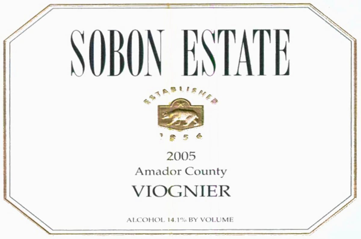 Sobon Estate Viognier 2005 Front Label