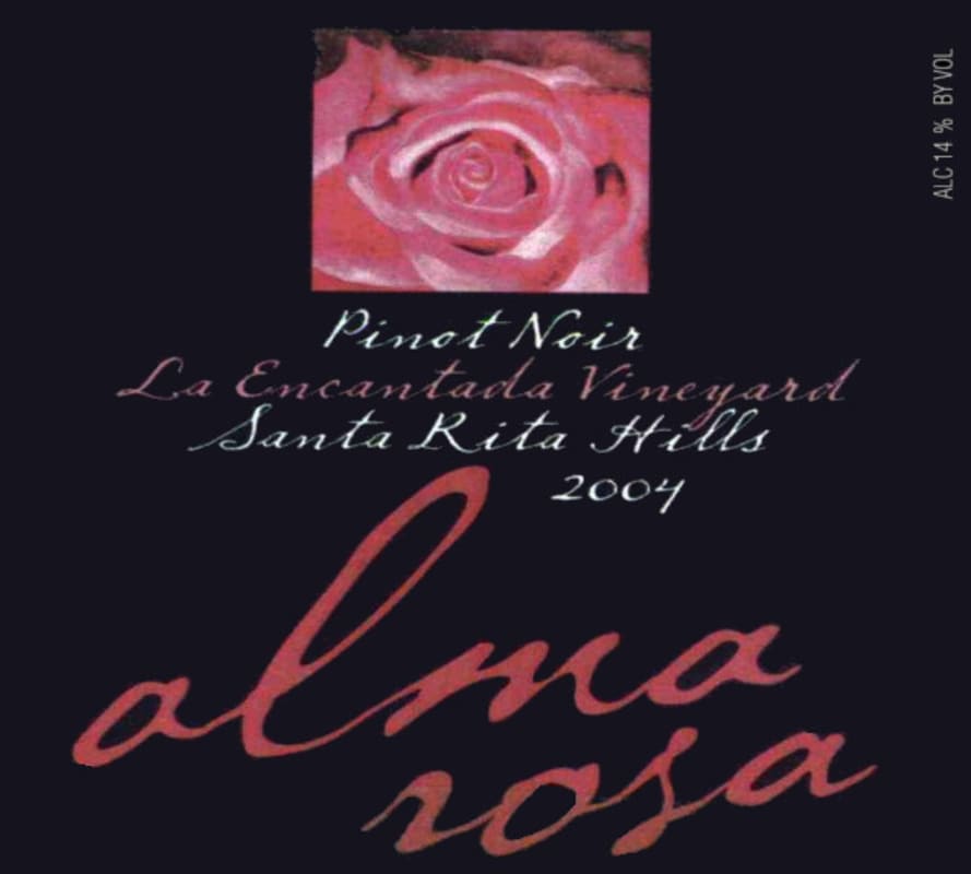 Alma Rosa La Encantada Vineyard Pinot Noir 2004 Front Label