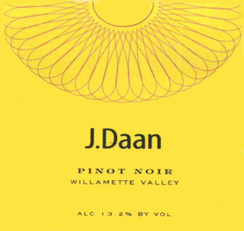 J. Daan Wine Cellars Pinot Noir 2006 Front Label