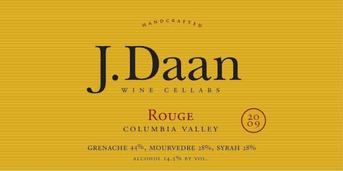 J. Daan Wine Cellars Rouge 2009 Front Label