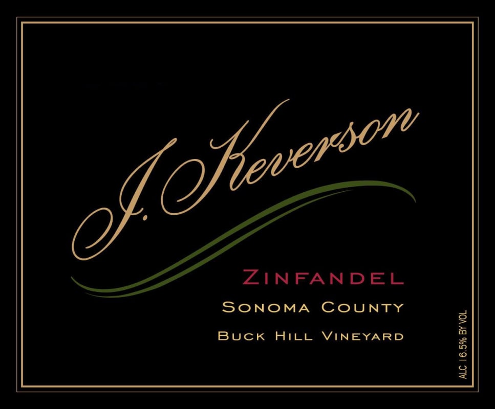 J. Keverson Winery Buck Hill Vineyards Zinfandel 2010 Front Label
