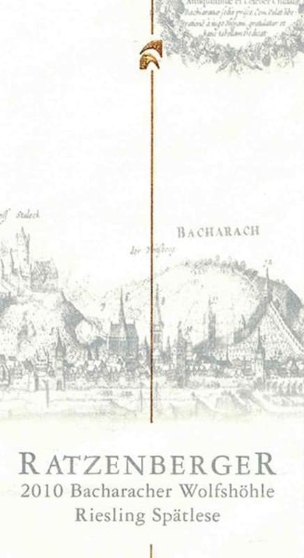 Weingut Ratzenberger Bacharacher Wolfshohle Spatlese Riesling 2010 Front Label