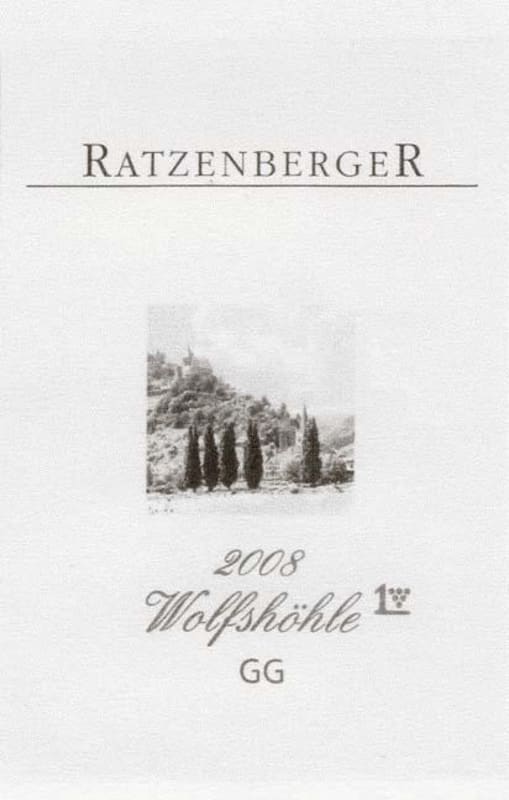 Weingut Ratzenberger Bacharacher Wolfshohle Grosses Gewachs Riesling 2008 Front Label