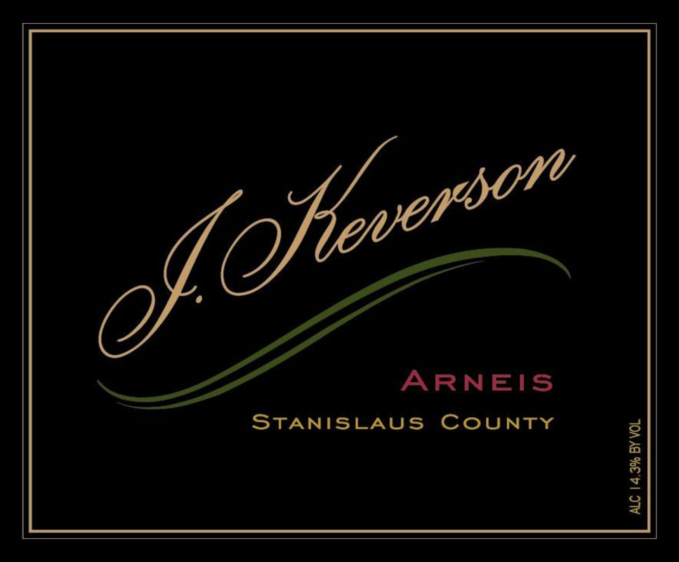 J. Keverson Winery Stanislaus County Vineyard Arneis 2012 Front Label