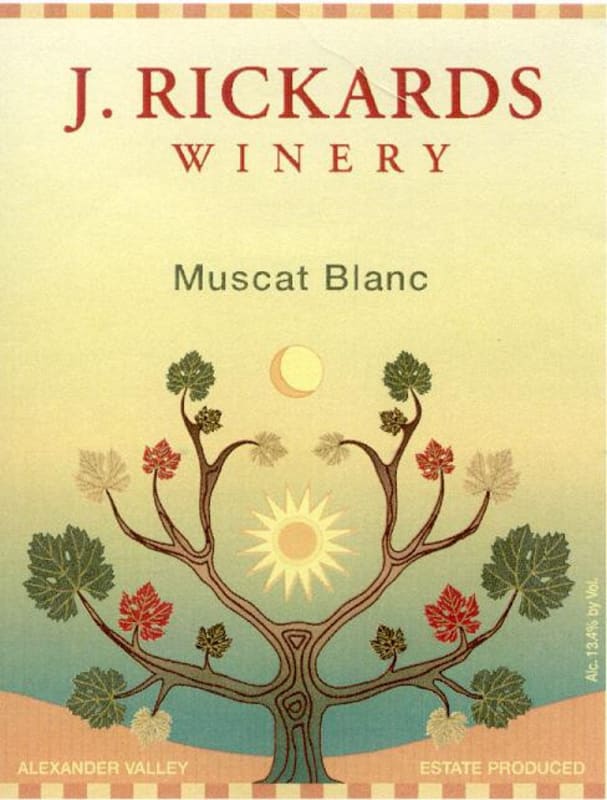 J. Rickards Winery Muscat Blanc 2012 Front Label