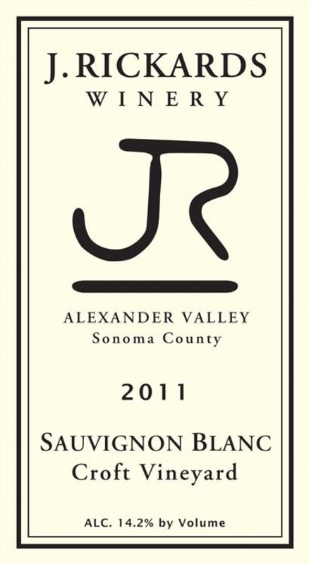 J. Rickards Winery Croft Vineyard Sauvignon Blanc 2011 Front Label