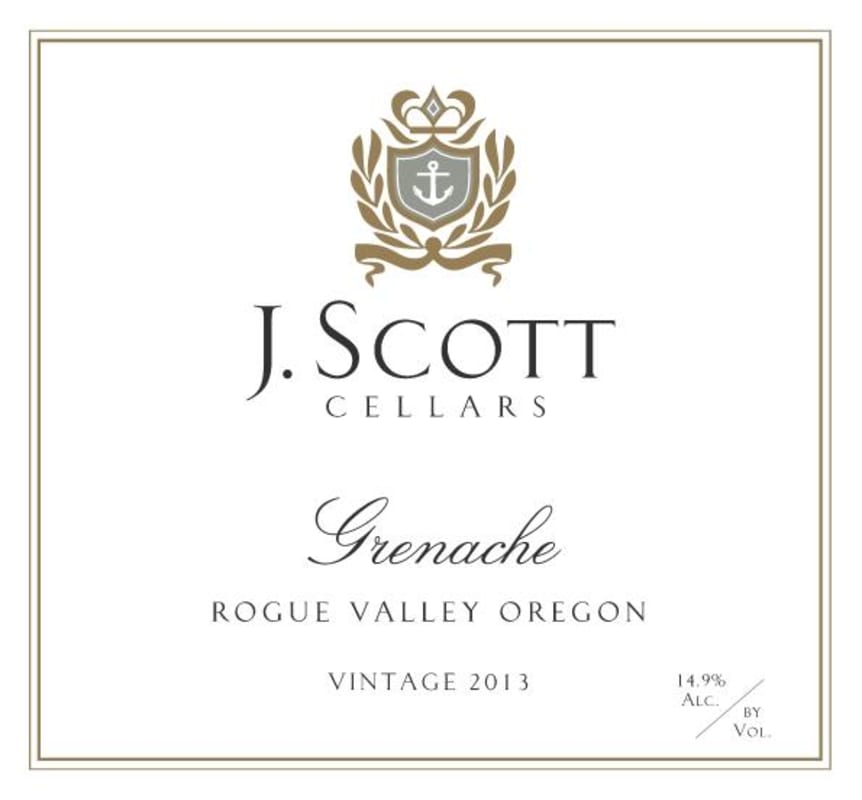 J. Scott Grenache 2013 Front Label