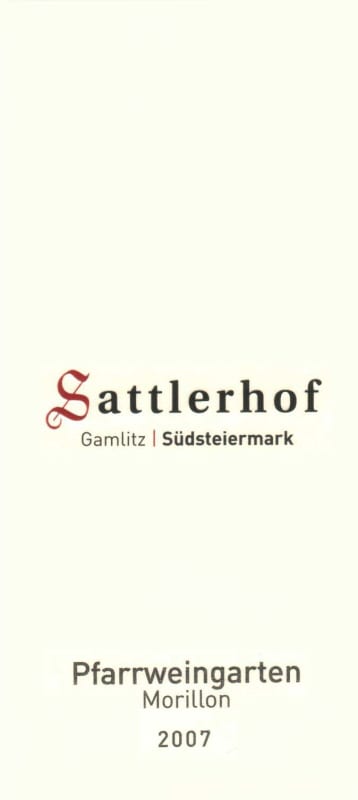 Weingut Sattlerhof Pfarrweingarten Morillon Grosse STK Lage 2007 Front Label