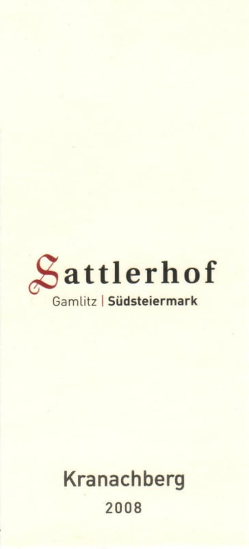 Weingut Sattlerhof Kranachberg Grosse STK Lage Sauvignon Blanc 2008 Front Label
