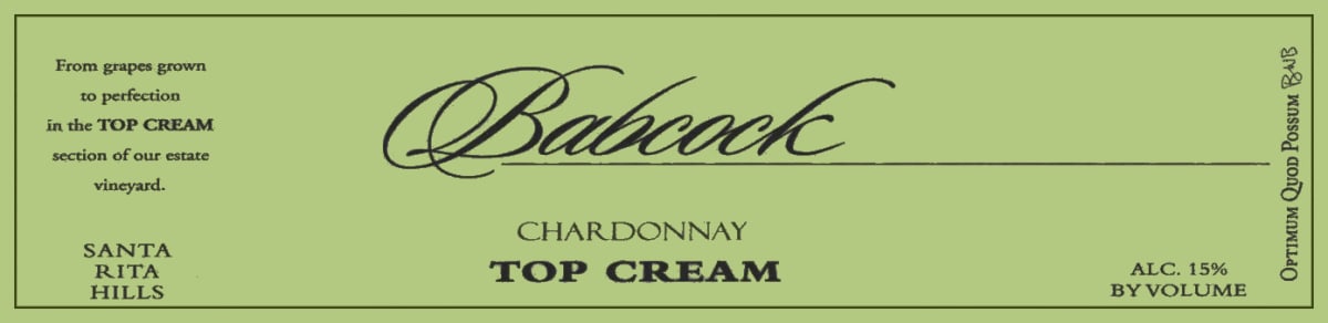 Babcock Top Cream Chardonnay 2005 Front Label