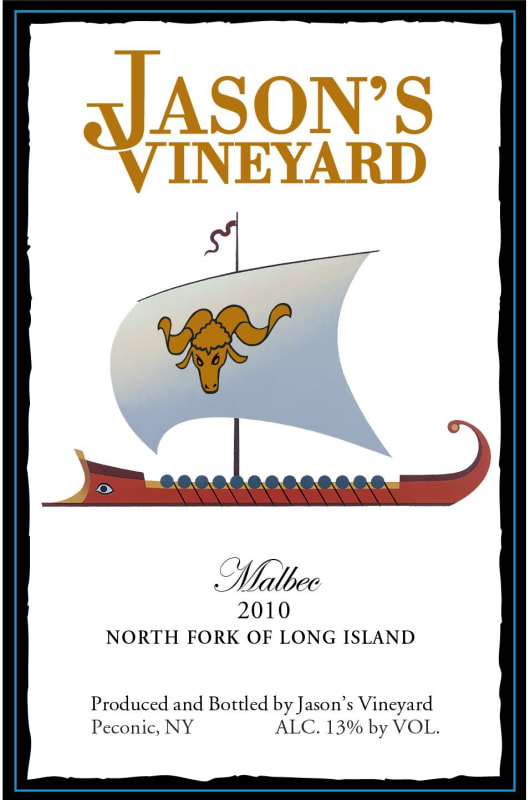 Jason's Vineyard Malbec 2010 Front Label