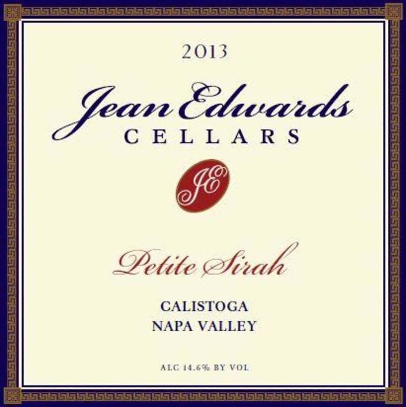 Jean Edwards Cellars Petite Sirah 2013 Front Label