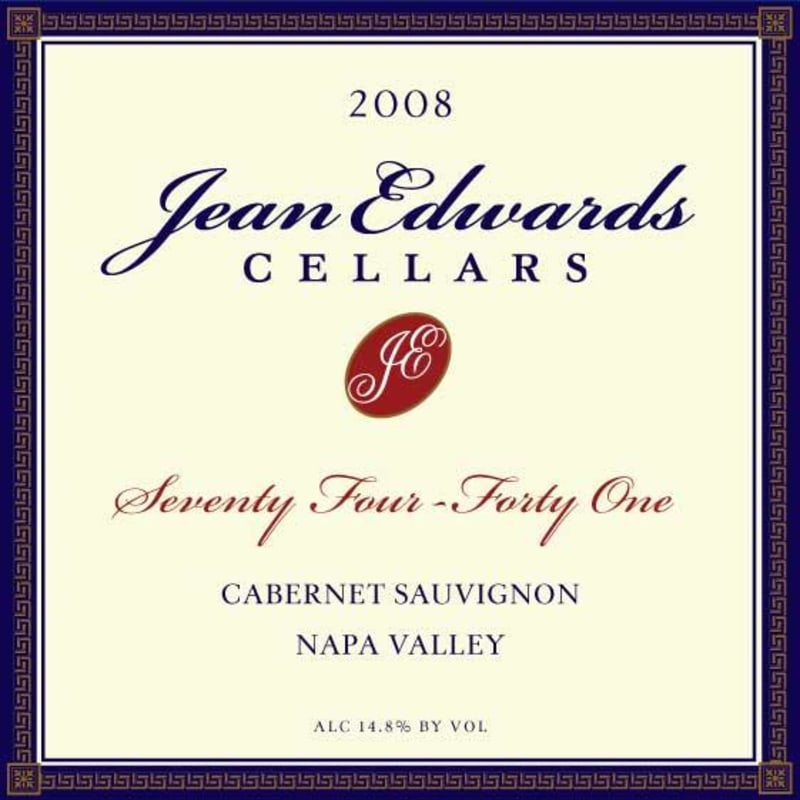 Jean Edwards Cellars Seventy Four-Forty One Cabernet Sauvignon 2008 Front Label