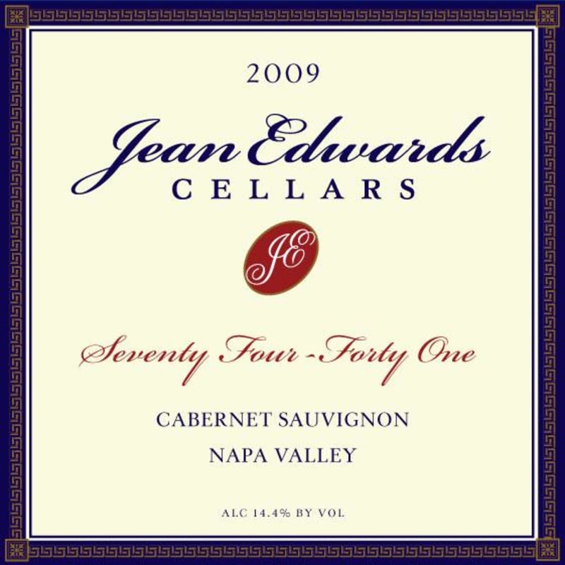 Jean Edwards Cellars Seventy Four-Forty One Cabernet Sauvignon 2009 Front Label
