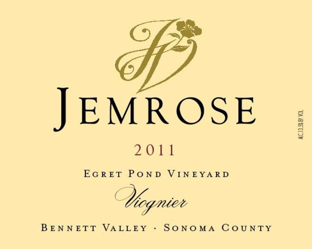 Jemrose Wines Egret Pond Vineyards Viognier 2011 Front Label