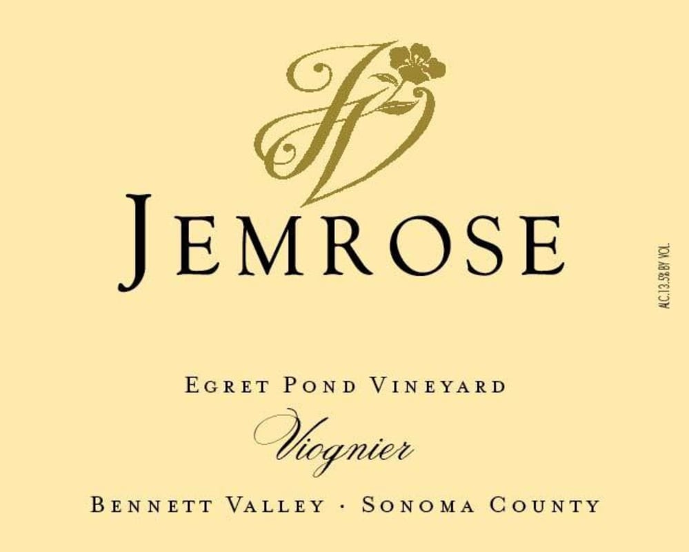 Jemrose Wines Egret Pond Vineyards Viognier 2013 Front Label