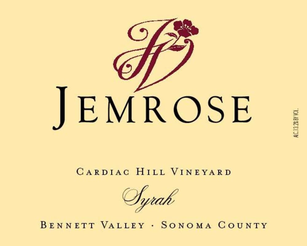 Jemrose Wines Cardiac Hill Vineyard Syrah 2014 Front Label