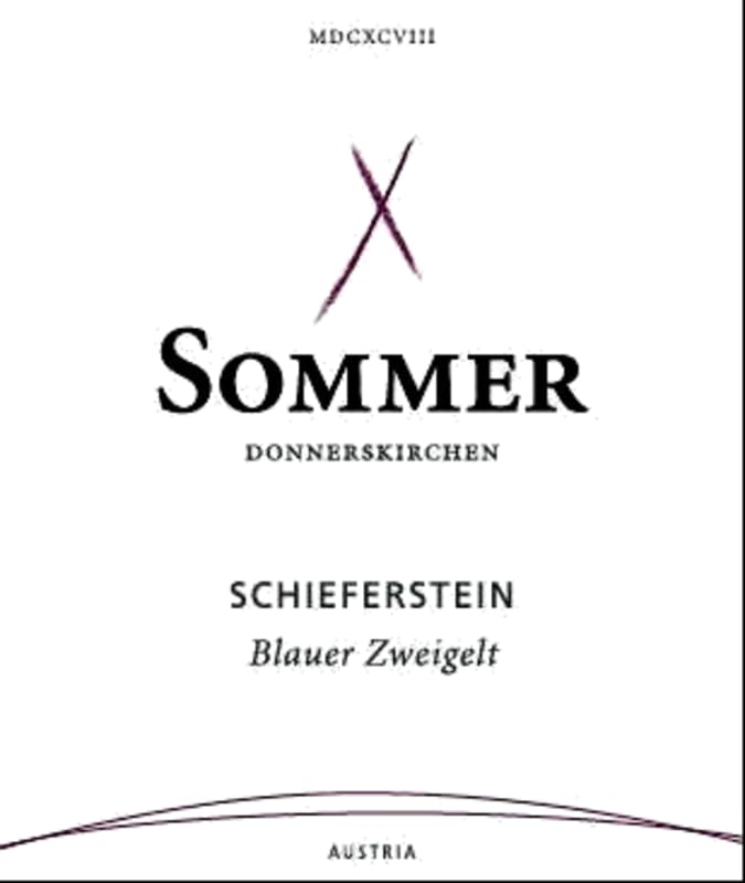 Weingut Sommer, Donnerskirchen Schieferstein Zweigelt 2012 Front Label