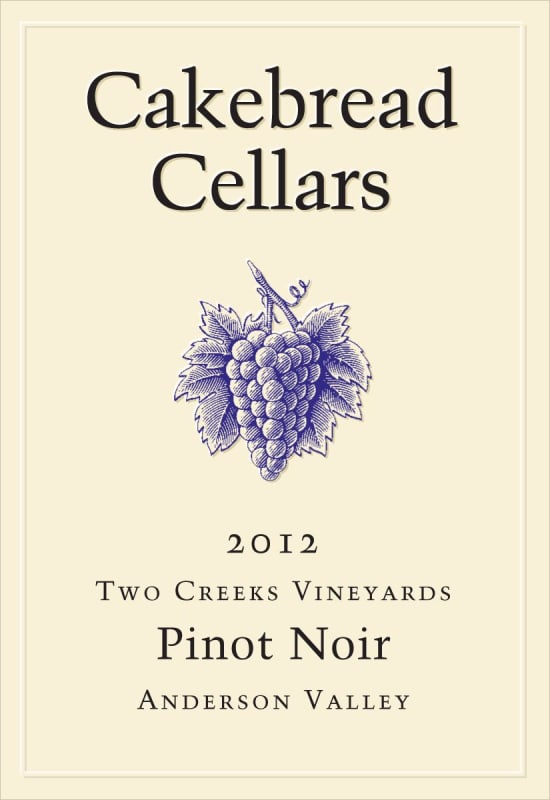 Cakebread Two Creeks Vineyards Pinot Noir 2012 Front Label