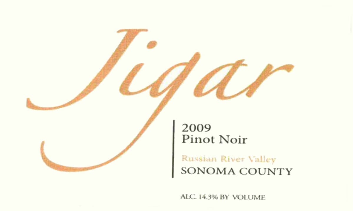 Jigar Wines Pinot Noir 2009 Front Label