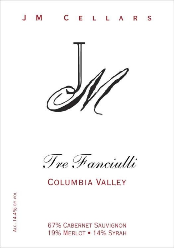 JM Cellars Tre Fanciulli Red 2012 Front Label
