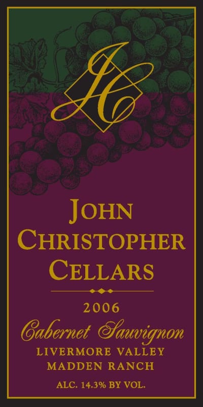 John Christopher Cellars Madden Ranch Cabernet Sauvignon 2006 Front Label