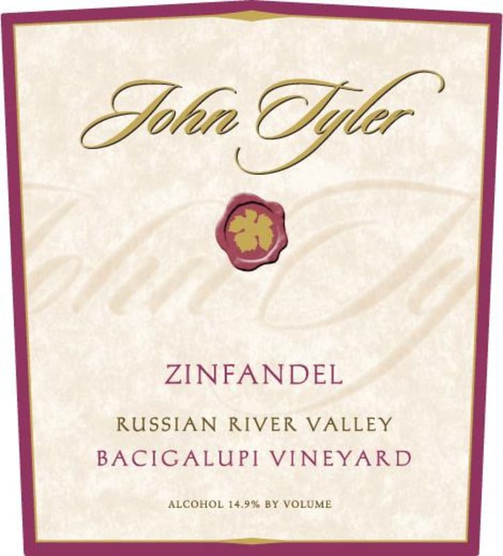 John Tyler Wines Bacigalupi Vineyard Zinfandel 2007 Front Label