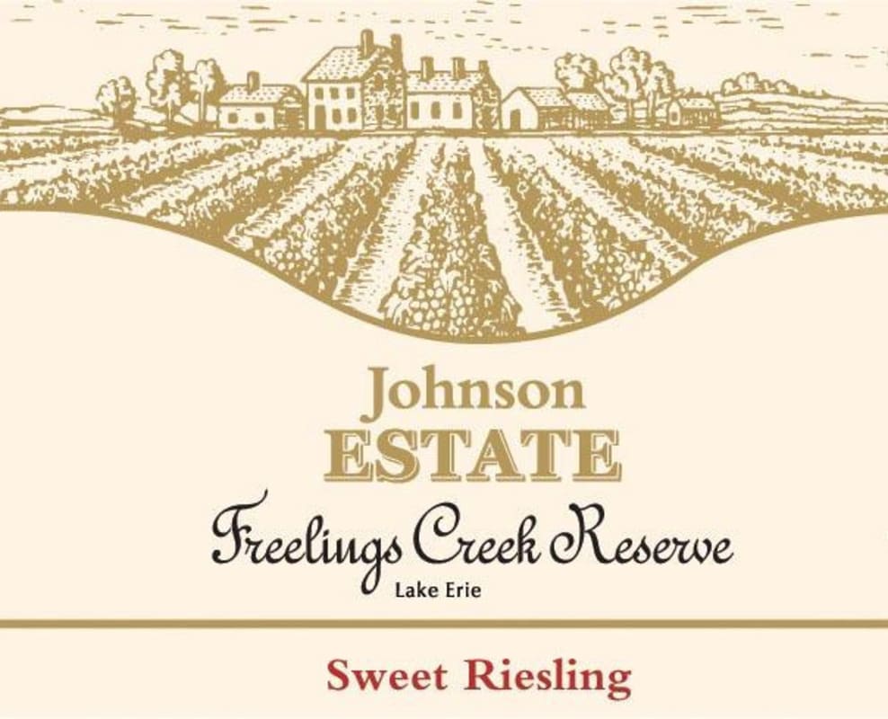 Johnson Estate Winery Freelings Creek Reserve Sweet Riesling 2013 Front Label