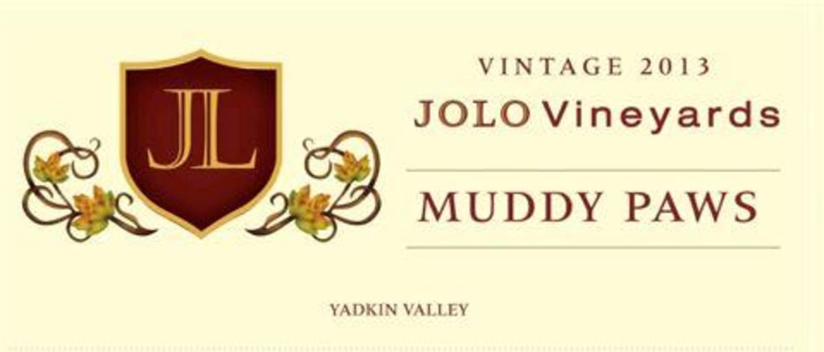 Jolo Winery & Vinyards Muddy Paws 2013 Front Label