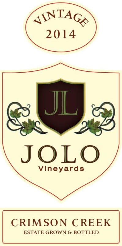 Jolo Winery & Vinyards Crimson Creek 2014 Front Label