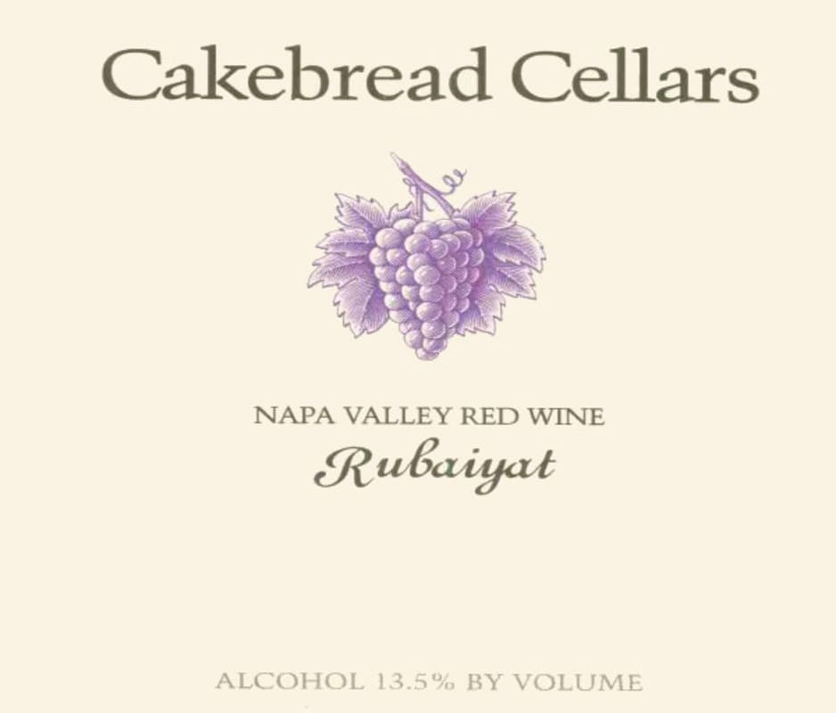 Cakebread Rubaiyat Red 2002 Front Label