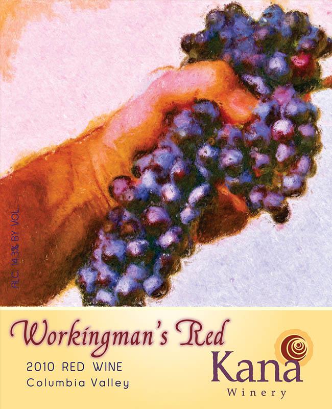Kana Winery Workingman's Red 2010 Front Label