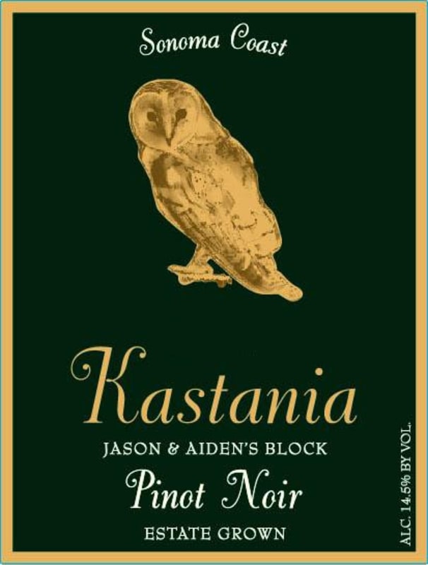 Kastania Vineyards Jason Aidens Block Pinot Noir 2012 Front Label