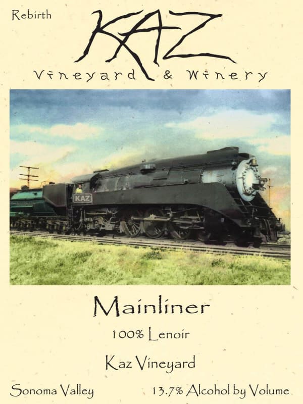 Kaz Winery Mainliner Pagani Ranch Lenoir 2012 Front Label