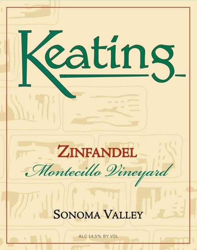 Keating Wines Monticillo Vineyard Zinfandel 2012 Front Label
