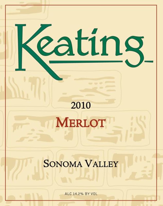 Keating Wines Merlot 2010 Front Label