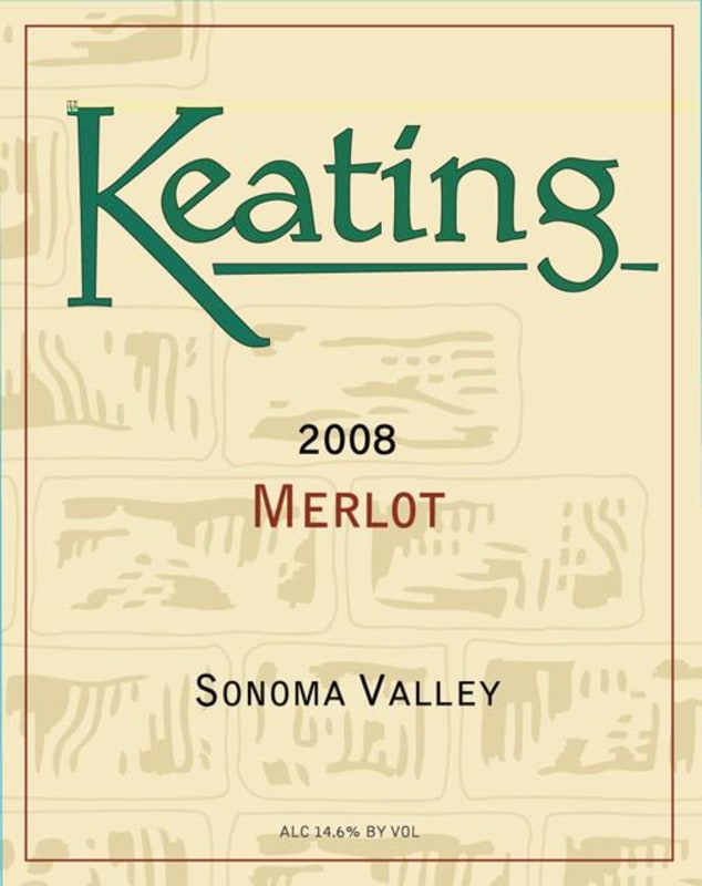 Keating Wines Merlot 2008 Front Label