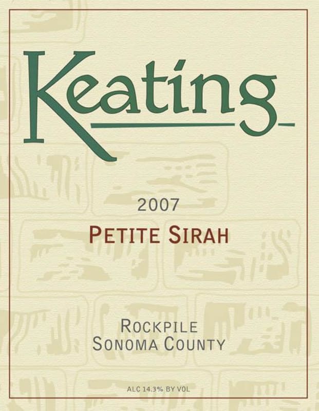 Keating Wines Petite Sirah 2007 Front Label