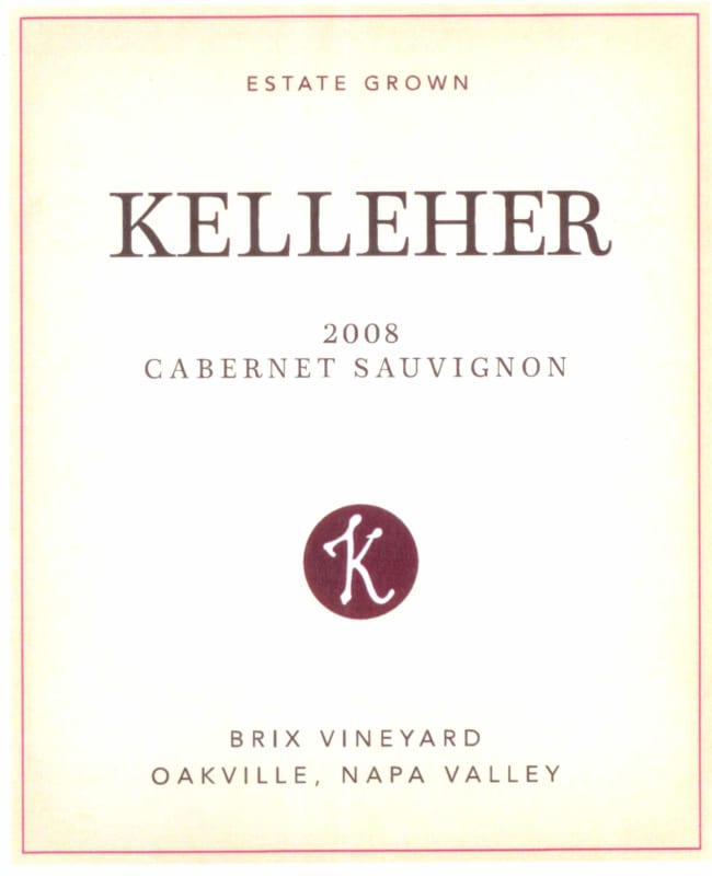Kelleher Wines Brix Vineyard Cabernet Sauvignon 2008 Front Label