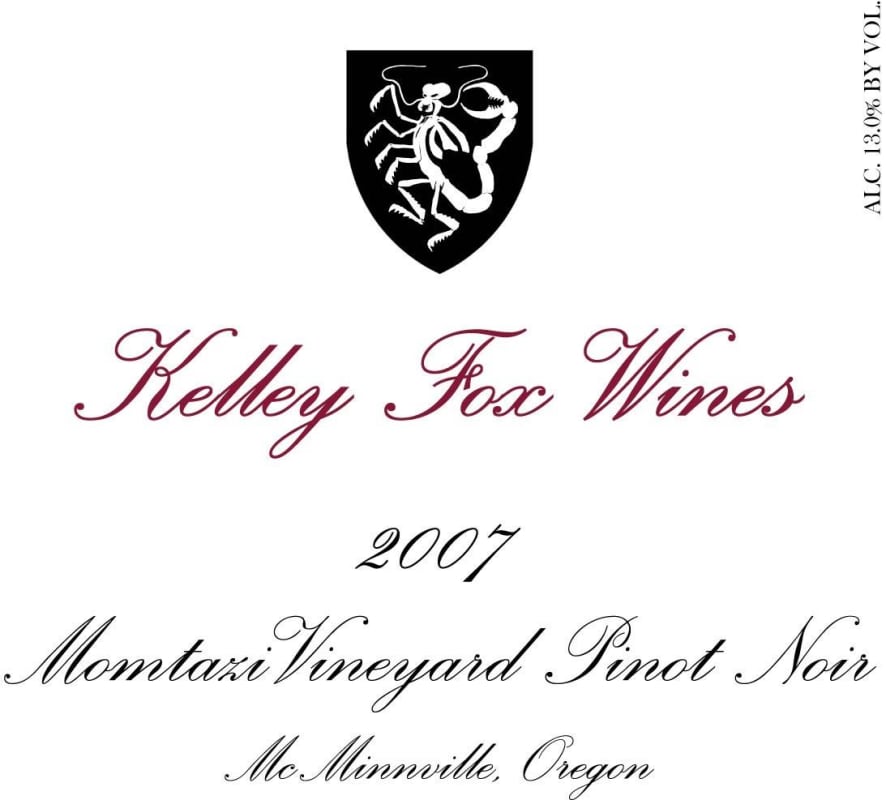 Kelley Fox Wines Momtazi Vineyard Pinot Noir 2007 Front Label
