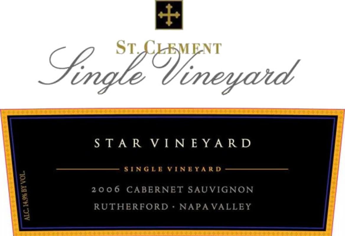 St. Clement Star Vineyard Cabernet Sauvignon 2006 Front Label