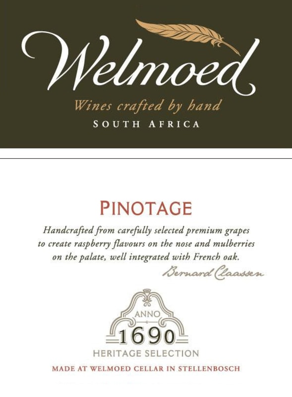 Welmoed Wines Pinotage 2012 Front Label