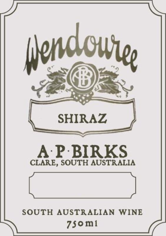 Wendouree Shiraz 2008 Front Label