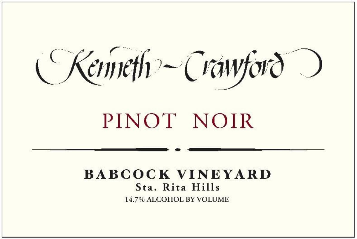 Kenneth-Crawford Babcock Vineyard Pinot Noir 2008 Front Label
