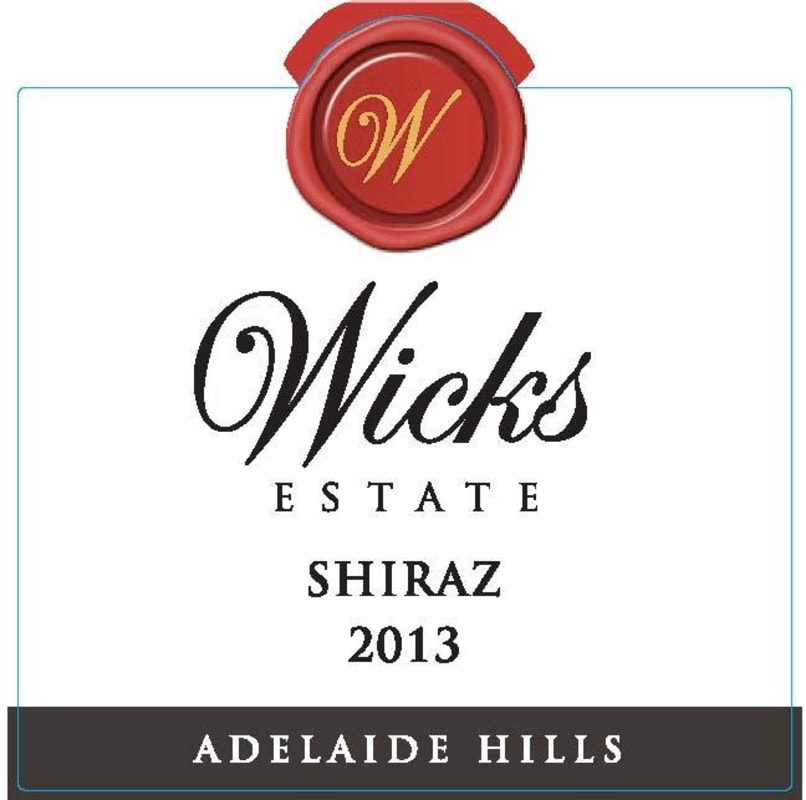 Wicks Estate Shiraz 2013 Front Label