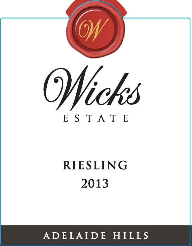 Wicks Estate Riesling 2013 Front Label
